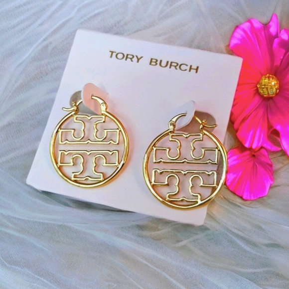Tory Burch Jewelry - Tory Burch Gold Miller Wire Hoops